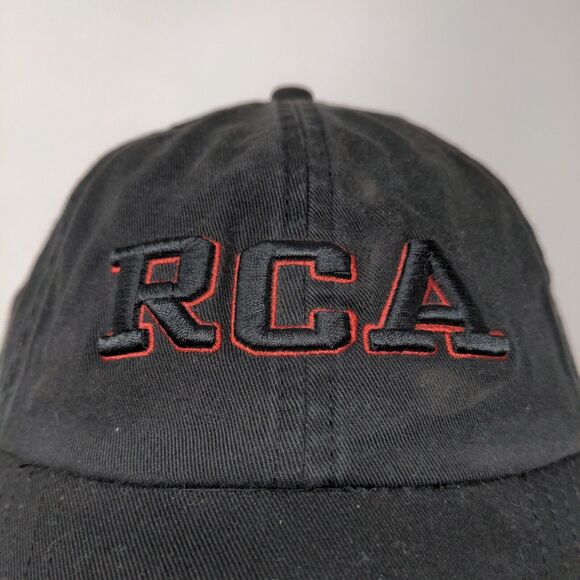 RCA Embroidered Strapback Hat Cap Black Red Accents 100% Cotton - Picture 4 of 11